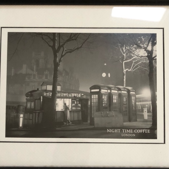 LONDON Framed Black & White Print, NIGHT TIME COFFEE - Series # 27606 - Picture 4 of 8